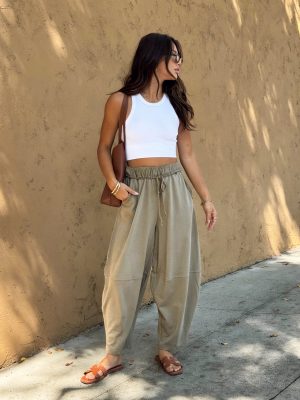 Ramona Barrel Sweatpants in Olive