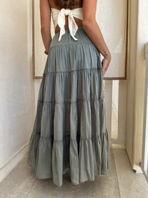 Short and Sweet Tiered Skirt in Olive