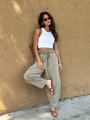 Ramona Barrel Sweatpants in Olive