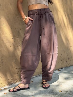 Ramona Barrel Sweatpants in Chocolate