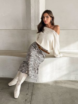 Mila Zebra Midi Skirt