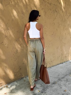 Ramona Barrel Sweatpants in Olive