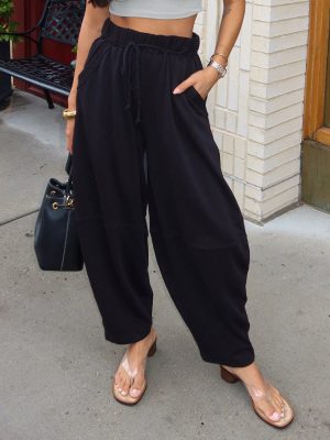 Ramona Barrel Sweatpants in Black